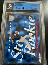 DEREK Jeter signed autographed auto 1995 UD Electric Diamond Beckett JSA insert