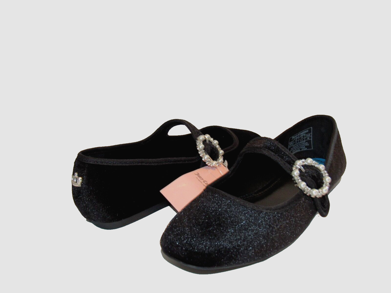 Женская бижутерия Juicy Couture Bijoux sz 75 украшенная черным бархатом туфли Mary Jane на плоской подошве 8890₽