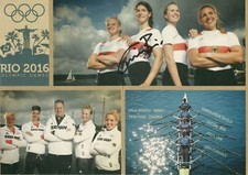 original Autogramm Carina B&auml;r Olympiasieg 2016 Rudern Doppelvierer