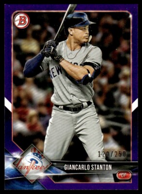 2018 Bowman Purple Giancarlo Stanton 122/250 New York Yankees #67
