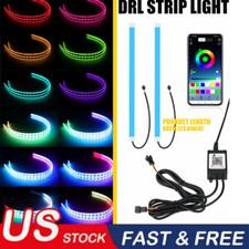 2pcs 60cm Rgb Flexible Auto Car Led Drl Tube Headlight Strip Light App Control 2pcs 60cm Rgb Flexible Auto Car Led Drl Tube Headlight Strip Light App Control