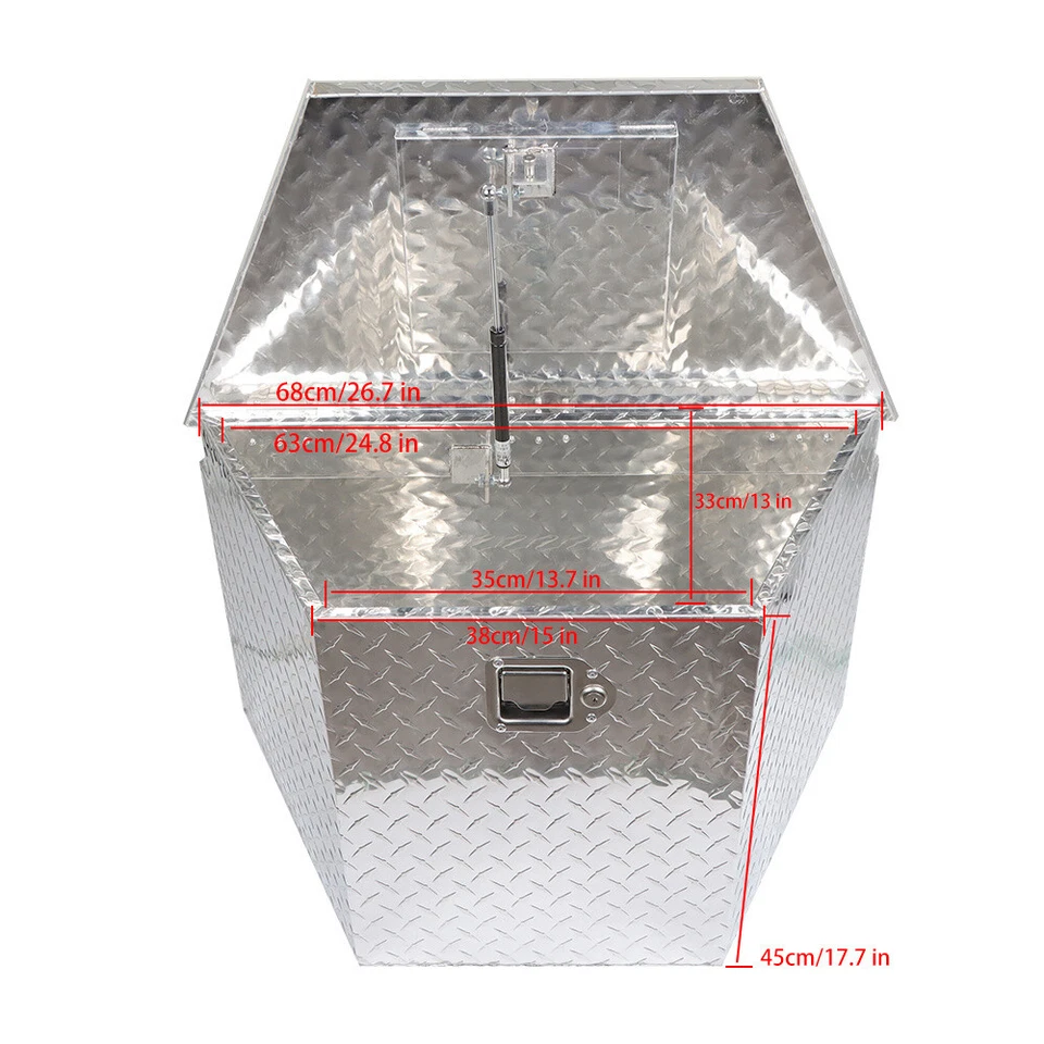 29"X15"X18"Aluminum Trailer Tongue Box For Camper PickUp Truck Tool Storage — 第 2/4 张图片