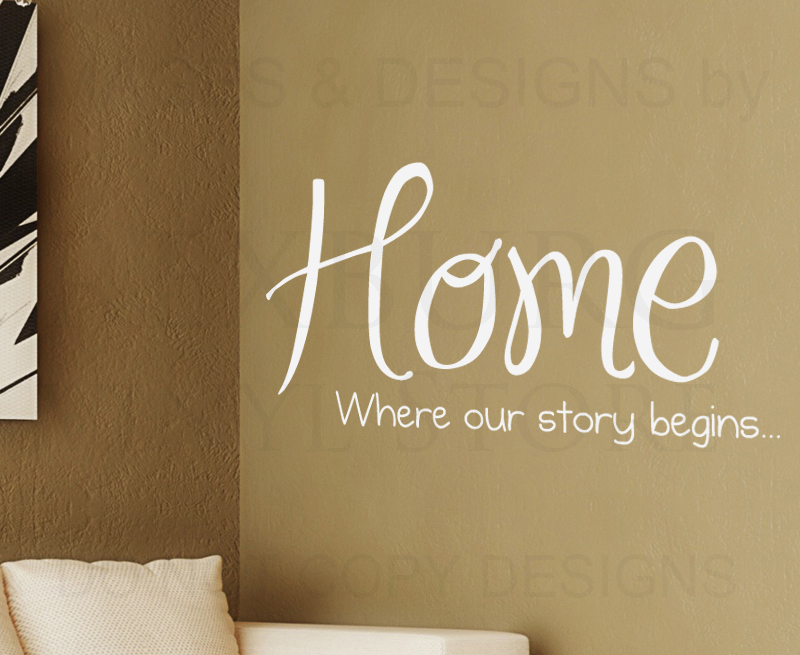 Wall Decal Vinyl Sticker Family Home Art Quote - Where Our Story Begins H08  