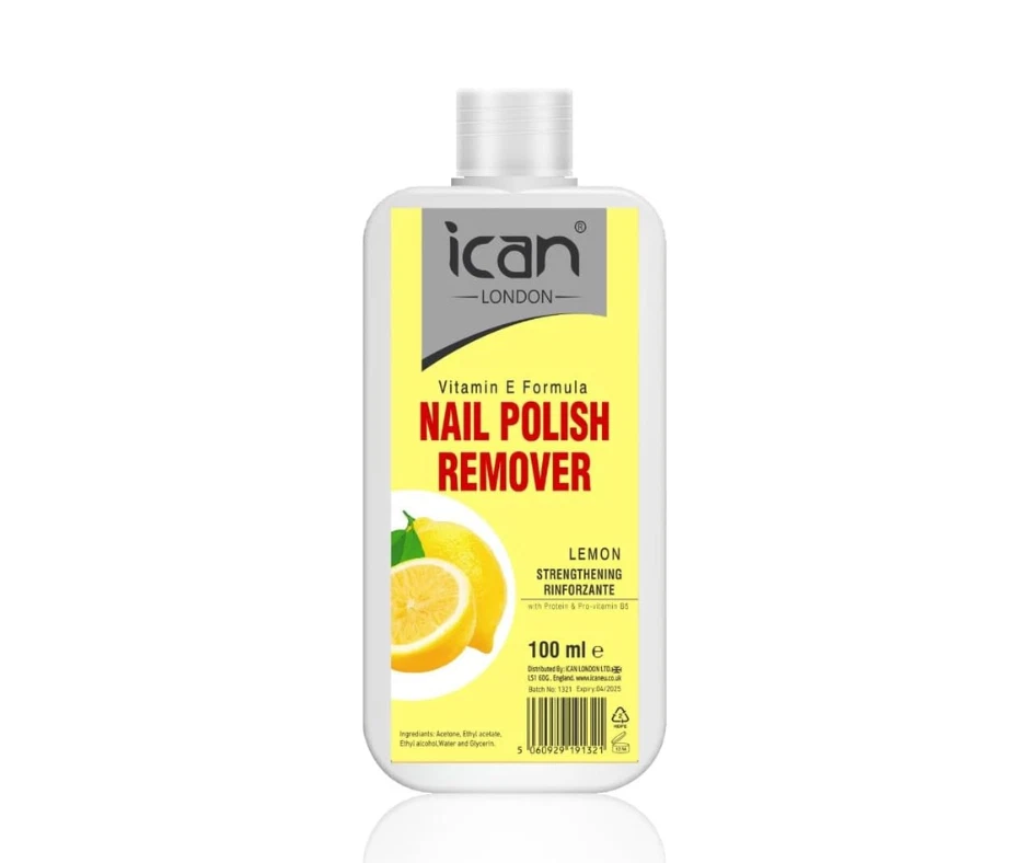 ican London Lemon + Vitamin E Formula Nail Polish Remover 100ml