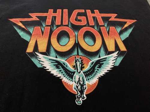 High Noon Band T Shirt Black Large Hard Rock Metal Southern Rock Album Logo Vtg