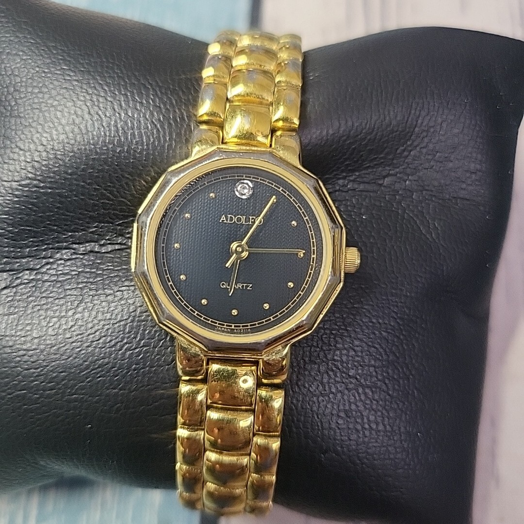 Adolfo Quartz Gold Watch Adolfo Quartz Watch Women Gold Tone