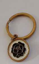 Black Flower Small Charm Keyring