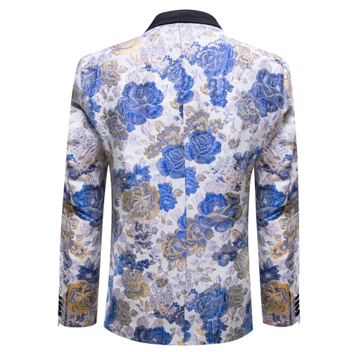 Para Hombres Floral Esmoquin Cena Chaqueta Calce Regular Chal Solapa Paisley Baile de graduación Fiesta Traje - Imagen 16 de 236