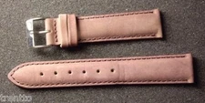 14, 16 & 18mm (Choose) Garnet Leather Steel Buckle Watch Strap