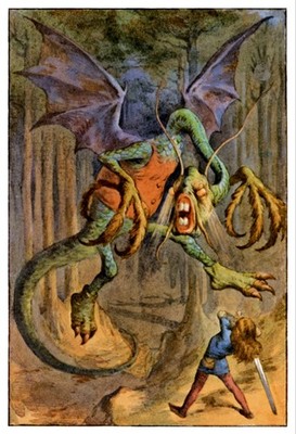 091 Tenniel & Theaker - Looking Glass 1911 - Jabberwock