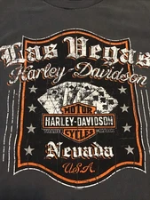 Harley Davidson Shirt 2XL Long Sleeve Tee LAS VEGAS Gambling Casino Motorcycle