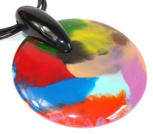 Sobral Kandinsky Eolia Huge Multi Color Pendant Artist Made Necklace - Picture 6 of 7