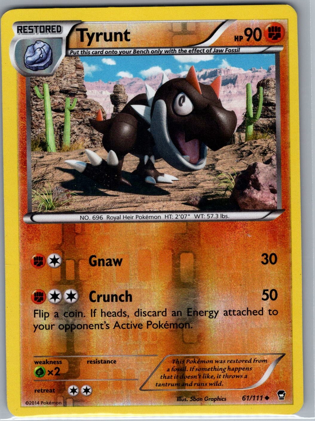 Tyrunt 61/111 Reverse Holo - XY - Furious Fists - Pokemon Card - LP