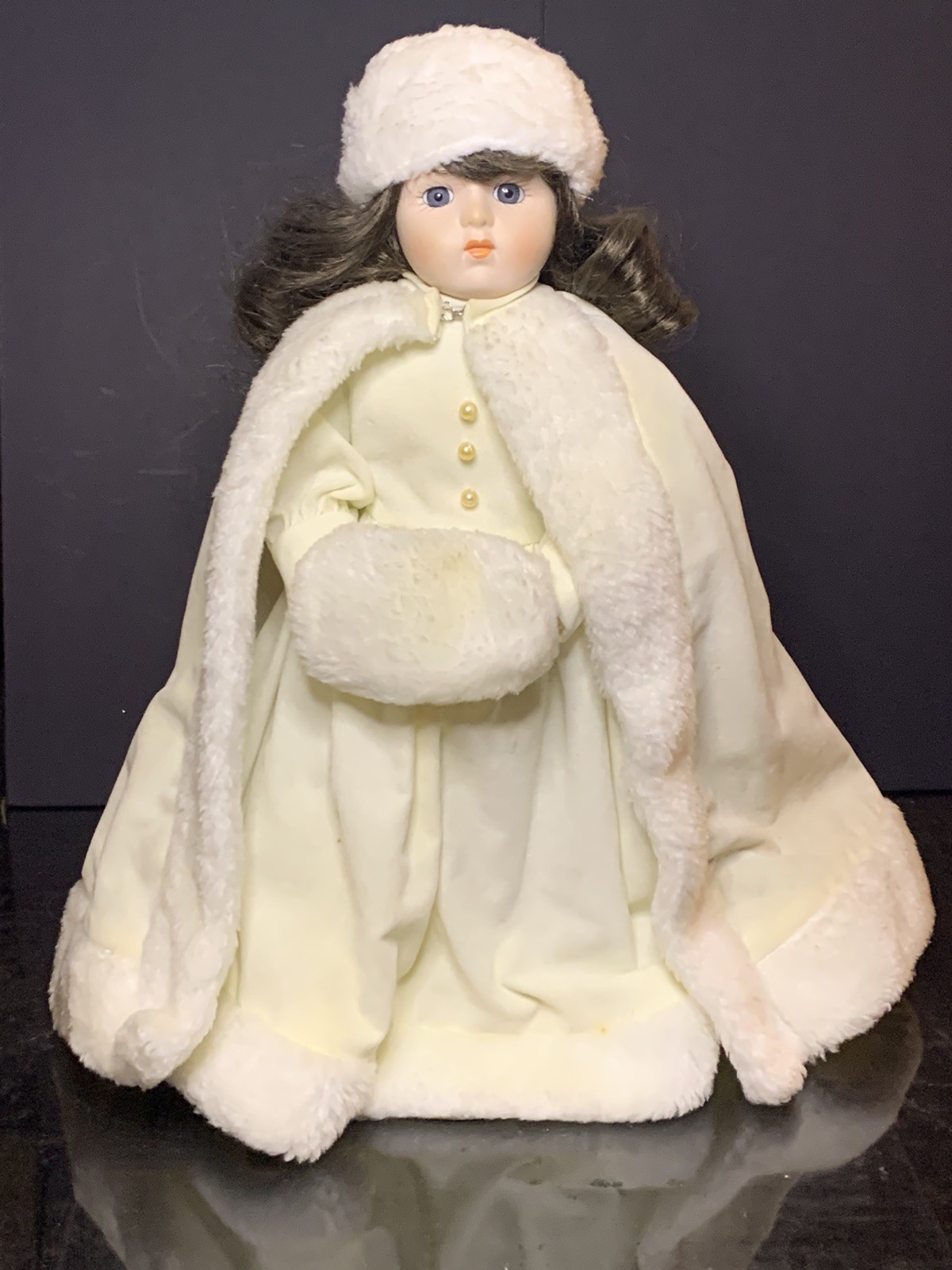 Beautiful House of Lloyd "Snow Princess" 14.5 inch Porcelain Doll With Stand