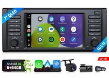 6+64 Android 14 Autoradio f�r BMW 5er E39 525i 540i M5 Navi CarPlay RDS Radio 4G