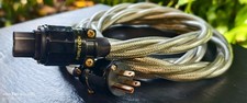 Audio cables and power plugs with audio-grade connectors at both ends (Tri-Line)