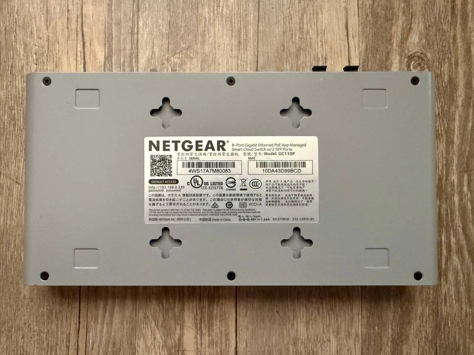 NETGEAR Vizn GC110P 8-Port PoE Cloud Smart Gigabit Ethernet Switch - UNTESTED - Image 3 of 4