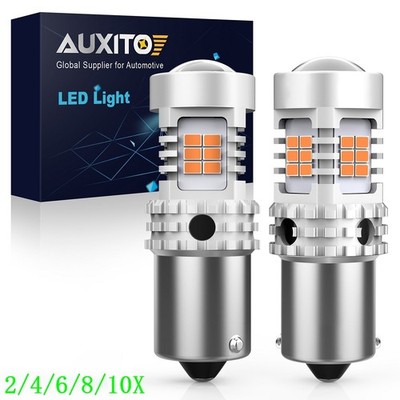 AUXITO BA15S P21W 1156 LED Turn Signal Light Amber Plug & Play CAnbus 2~10X