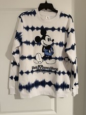 Disney Mickey Mouse Walt Disney World Tie Dye Pullover Sweatshirt Women's S Whi
