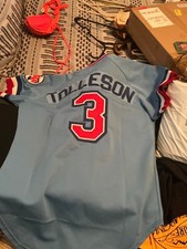 WAYNE TOLLESON 1981 TEXAS RANGERS GAME USED WORN JERSEY RARE PIECE