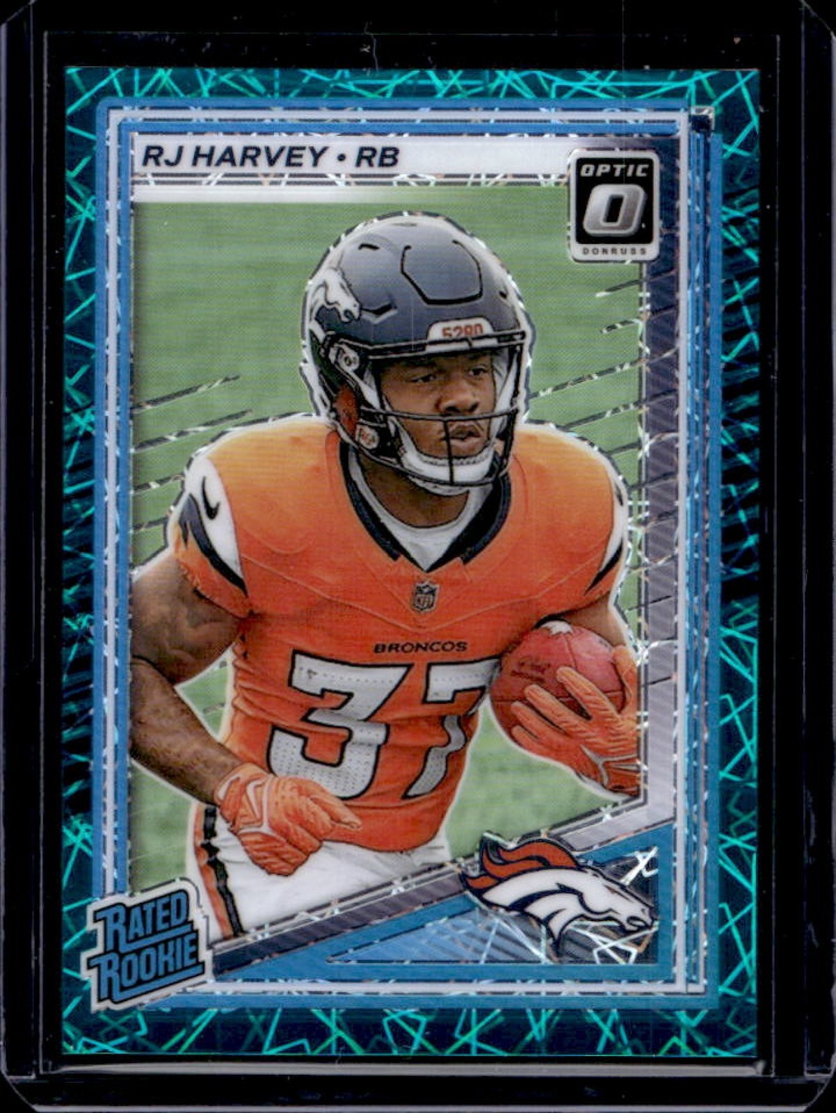 2025 Panini Donruss Optic RJ Harvey Rated Rookie Teal Velocity Prizm #208