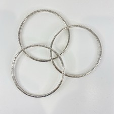 John Hardy Sterling Silver 925 Bangle Bracelets Set of 3 Size 7.75” 45.1 grams
