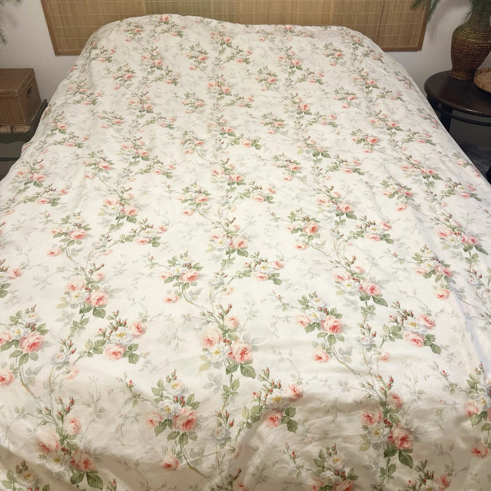 Funda nórdica floral vintage Ralph Lauren etiqueta negra rara tamaño king Meadow Way rosa Foto 2 de 4