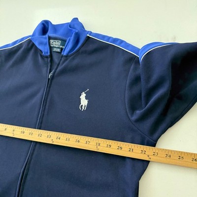 Polo Ralph Lauren Mens Track Jacket Navy Blue Full Zip BIG Pony
