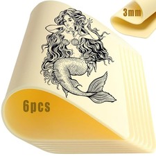 6 Pcs 3Mm Fake Skin Practice Kit, 11.8X8.3 in Thick Silicone Skin with 2 Pcs Tat