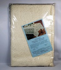 Vtg Quaker Lace Tablecloth Rosemont Natural64x84 Oblong USA Pattern 815