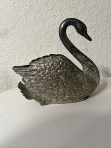 Vintage Swan Napkin Holder Display Figurine by Godinger Silver Plated 1988