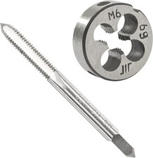 M6 x 1.0 Metric Tap and Die Set HSS Machine Thread Tap Alloy Round Die