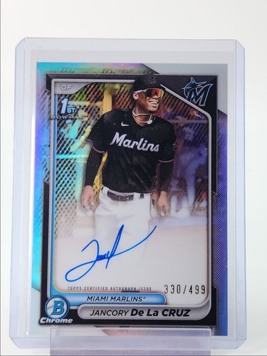 JANCORY DE LA CRUZ 2024 BOWMAN CHROME 1ST REFRACTOR MARLINS AUTO /499 Q4487