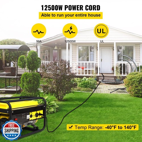Cable de extensión del generador VEVOR 25 FT 50 amperios calibre 6 STW 6/3+8/1 cable de alimentación para autocaravana - Imagen 3 de 5