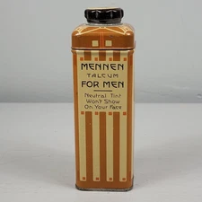 Vintage Mennen Talcum For Men Tin Stripes After The Bath USA 4 1/8oz