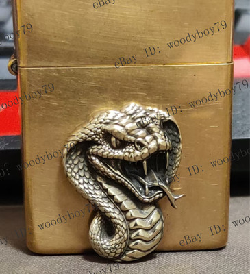 1 pcs Lighter accessories Brass Zodiac Snake Badge DIY sticker