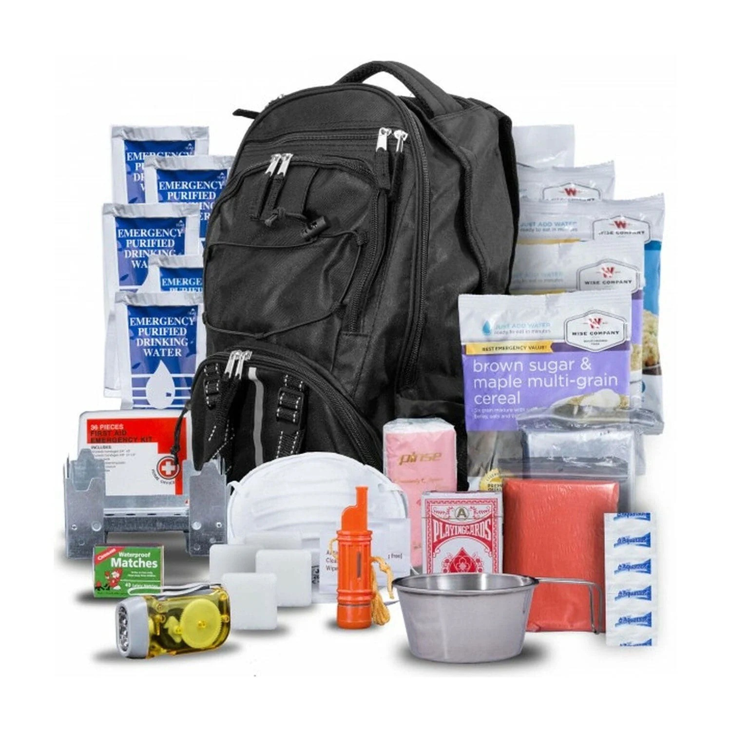 (4 mochilas) Mochila de supervivencia de 5 días Wise Supply, negra