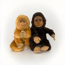 Vintage Hosung Orangutan Chimpanzee Hand Puppet Squeaker 1994 Lot of 2