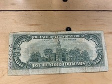 未经认证$100， 1974 美国小尺寸纸币说明| eBay