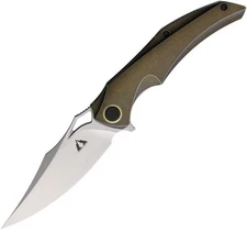 CMB Made Knives Prowler 3.75" M390 Stainless Blade Bronze Folding Knife - CMB02C