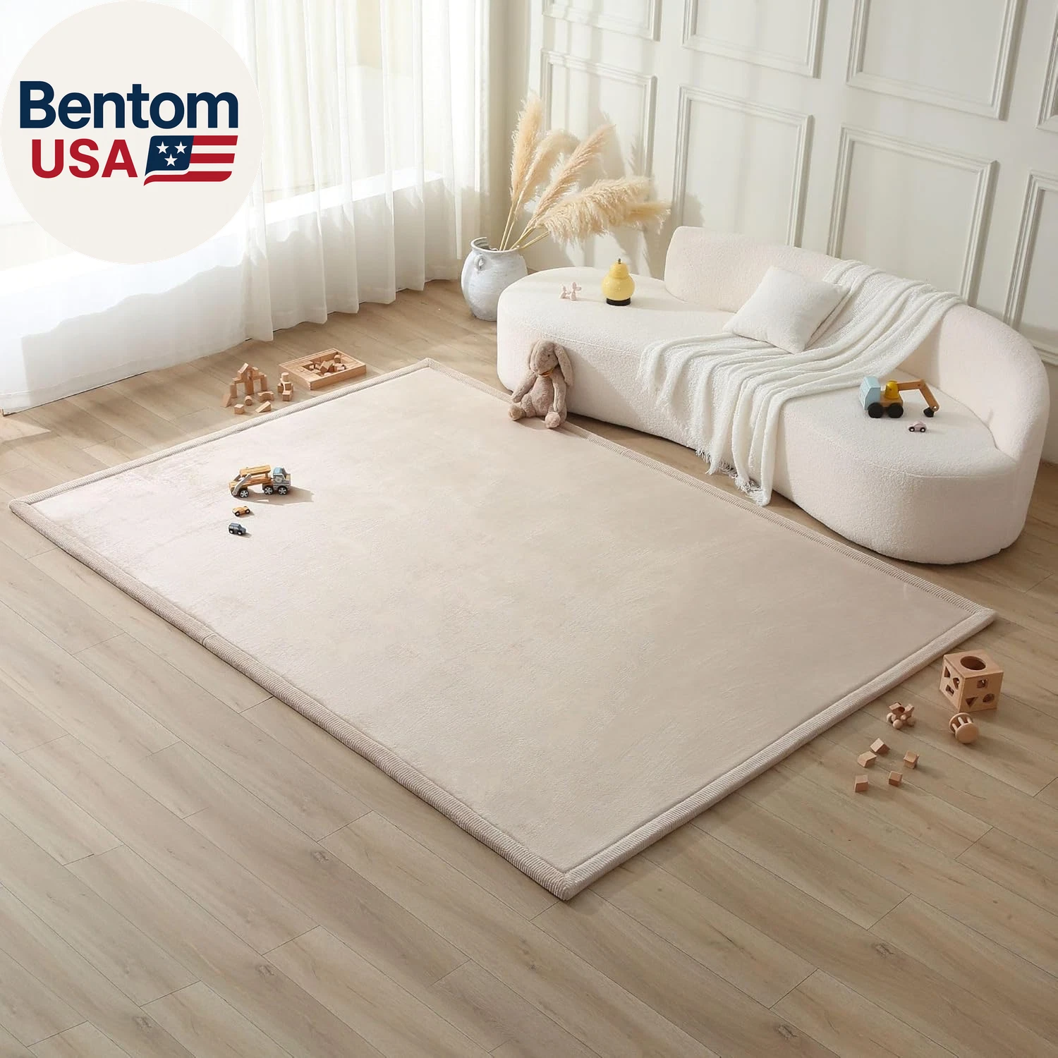 Cloudsoft Baby Play Mat for Floor 80" X 110" Beige – Coral Velvet Memory Foam Ru
Opens in a new wind