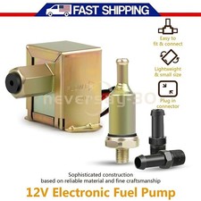 2.5-4PSI Universal 12V Electric Fuel Pump Gas Diesel Inline Low Pressure E8012S