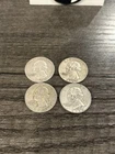 4 Coin Lot 90% Silver Washington Quarters 1944, 58, 60, 64