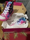 Skechers Youth Girls Light-Up Shoes Size 2 Pink Multicolor Glitter High Top