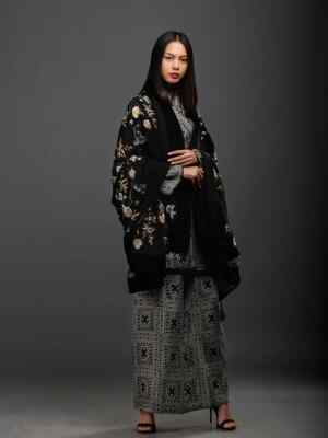 Sanskar by Sonam Dubal Black Georgette Sequin Cape India Formal Modern $497
