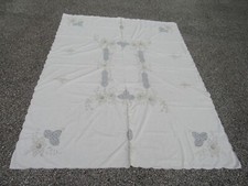 Never Used 63" x 81" Cotton Cutwork Tablecloth and 8 15" x 16" Napkins