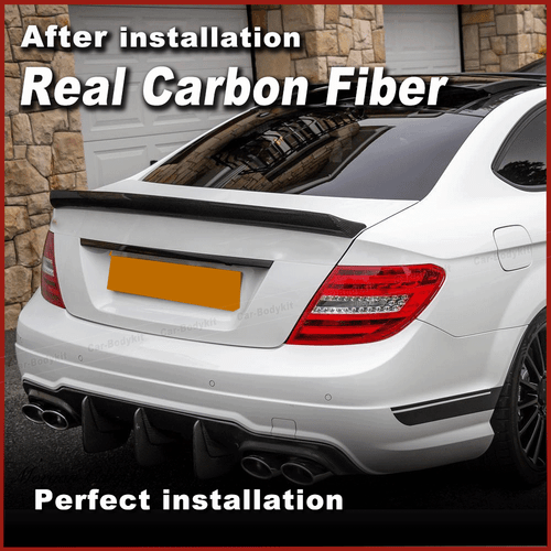 Alerón de carbono alerón trasero ala labio para Mercedes W204 C250 C300 C63 2008-15 - Imagen 3 de 11