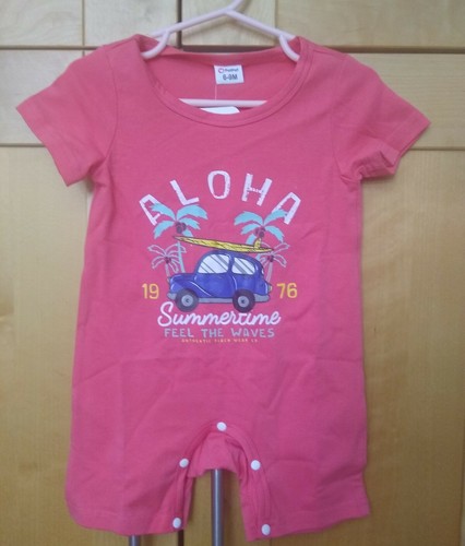 Baby Boys Aloha Hawaiian Romper Jumpsuit Shorts Beach Surf Newborn Gift NWT - Picture 2 of 4