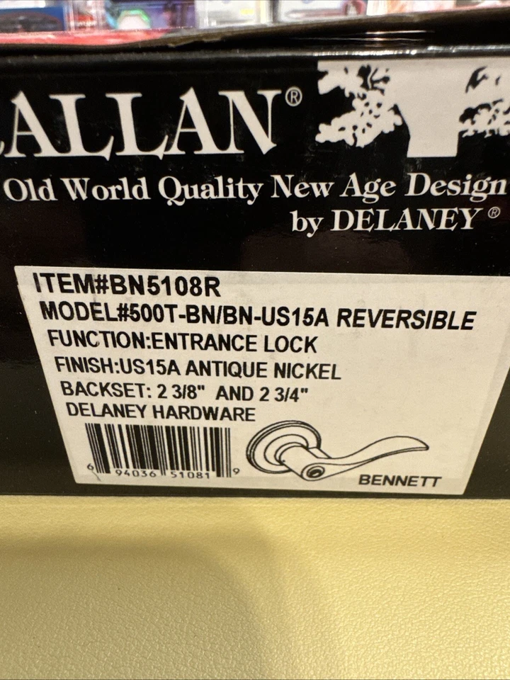 Juego de palancas de entrada con llave de un solo cilindro Callan 500T-BN Bennett - níquel antiguo Foto 2 de 4