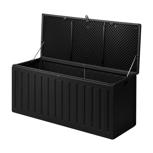 Livsip Outdoor Storage Box Bench 490L Cabinet Container Garden Deck Tool Black - Picture 10 of 10